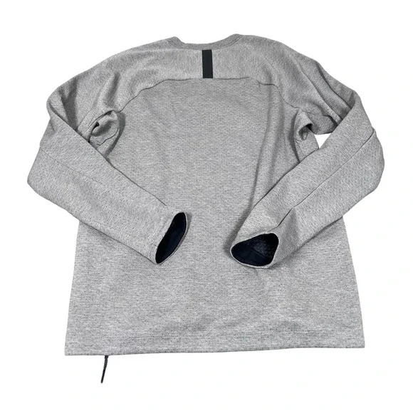 Nike Tech Zip Crew Carbon Heather Black Sweater Size L - Picture 2 of 4